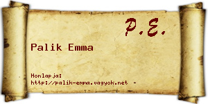 Palik Emma névjegykártya